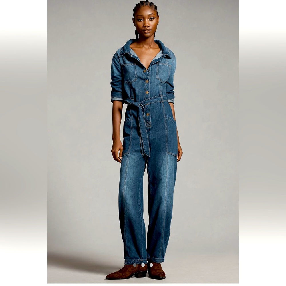 Pilcro Relaxed Denim Utility Jumpsuit